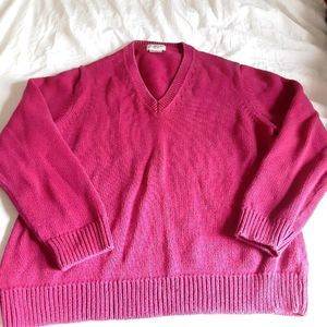 Saint John's Bay pink V neck woven sweater size petite Large